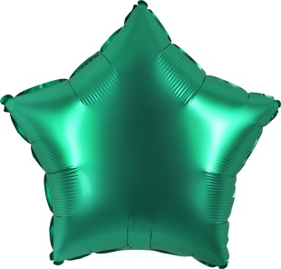 Шар (18''/46 см) Звезда, Бирюзовый, Сатин, 1 шт.